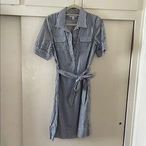 Banana Republic Striped Blue Shirt Dress